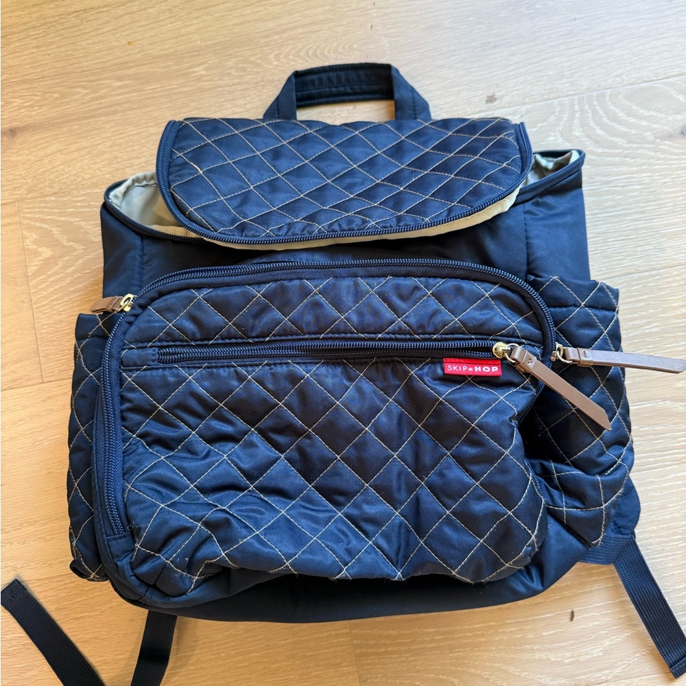 Skip Hop Quilted navy diaper bag